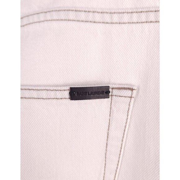 Saint Laurent Paris D18 M/SL-LW Jeans 34 Mens Off White Defect New - Picture 7 of 16